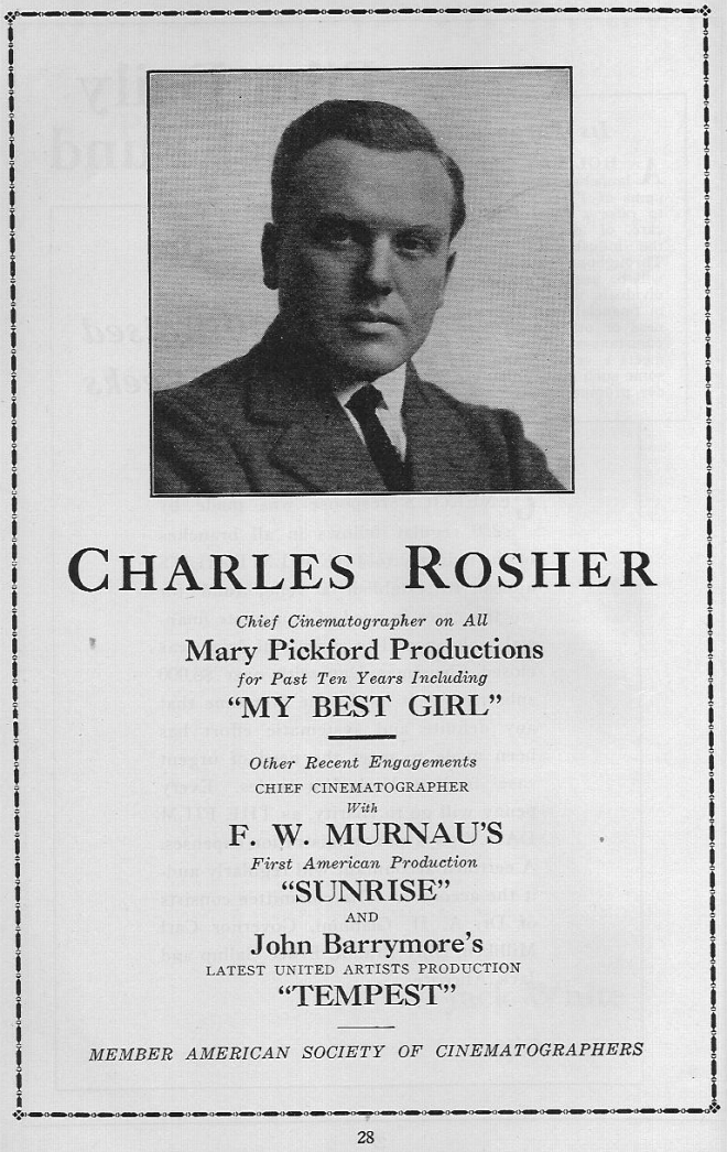 Charles Rosher Net Worth